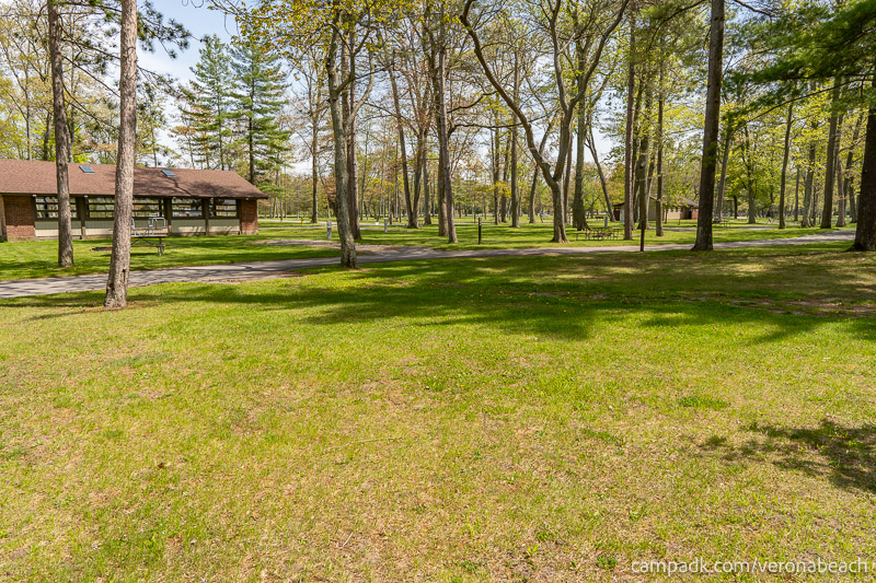 Campsite Photo of Site 9 at Verona Beach State Park, New York - Looking Back Towards Road