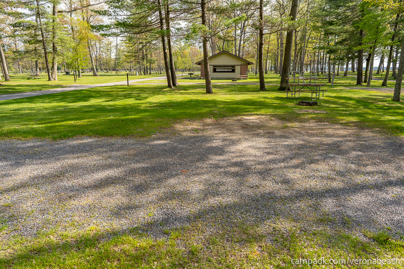 Campsite Photo of Site 32 at Verona Beach State Park, New York - Cross Site View