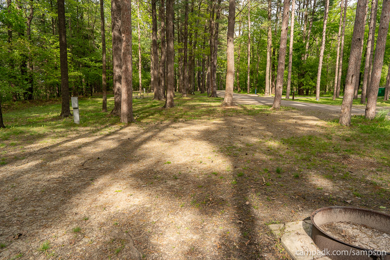 Campsite Photo of Site 88 at Watkins Glen State Park, New York - Cross Site View