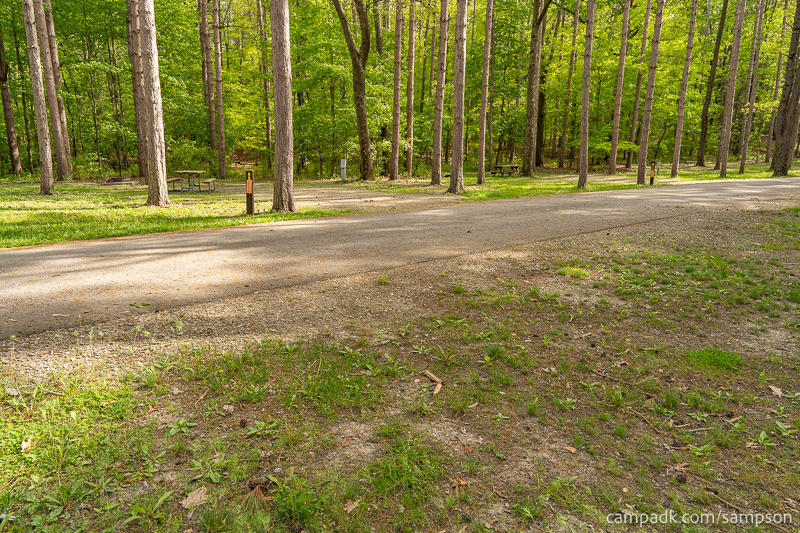 Campsite Photo of Site 88 at Watkins Glen State Park, New York - Looking Back Towards Road