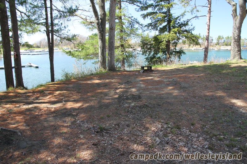 Campsite Photo of Site 77 at Wellesley Island State Park, New York - Cross Site View