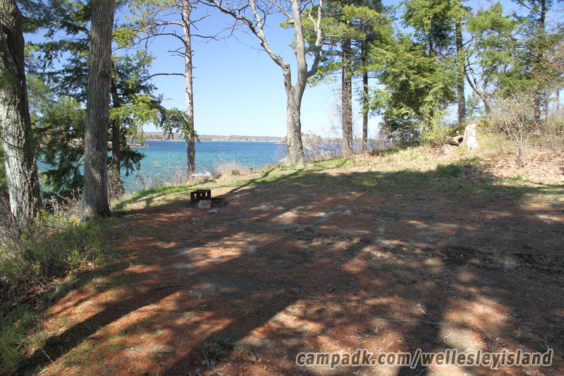 Campsite Photo of Site 77 at Wellesley Island State Park, New York - Cross Site View