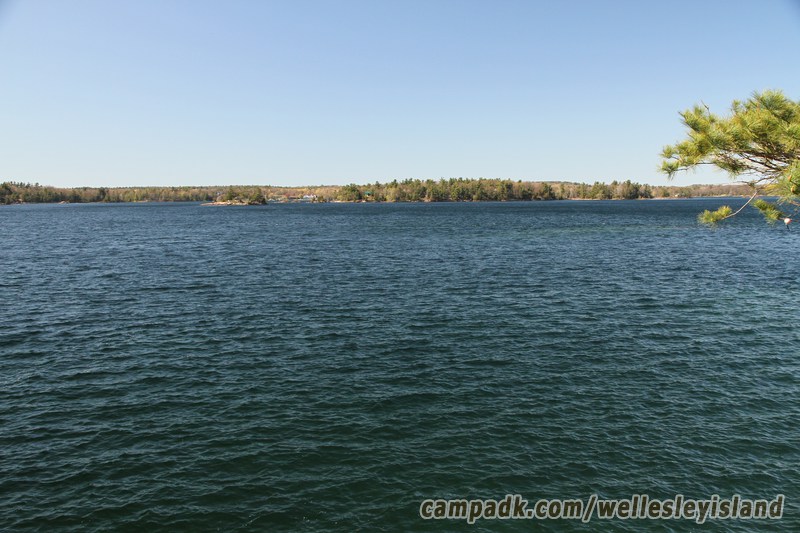 Campsite Photo of Site 19 at Wellesley Island State Park, New York - View from Shoreline