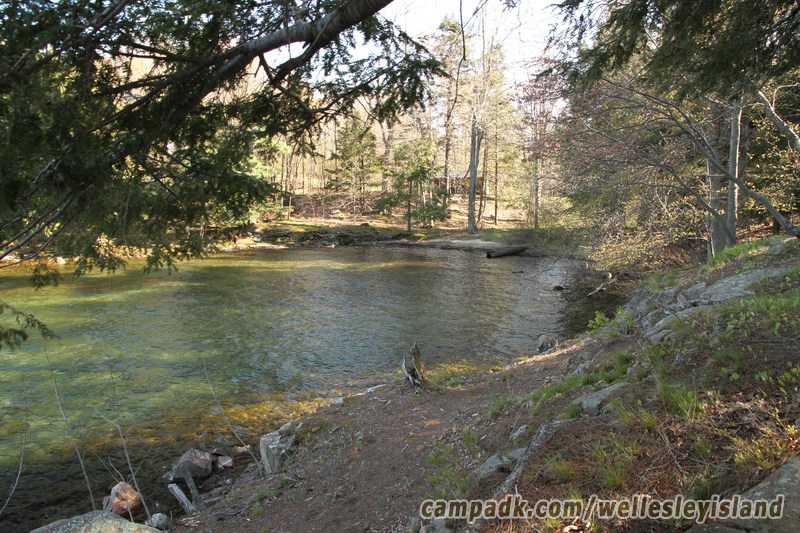 Campsite Photo of Site 19 at Wellesley Island State Park, New York - Returning Along Pathway from Water
