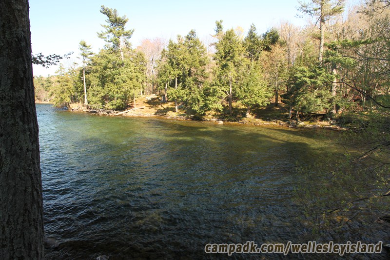 Campsite Photo of Site 19 at Wellesley Island State Park, New York - View from Shoreline