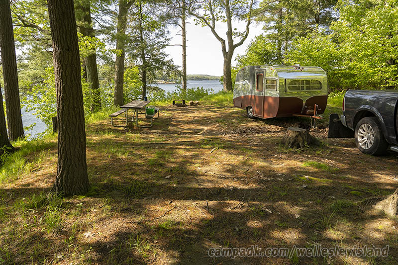 Campsite Photo of Site 77 at Wellesley Island State Park, New York - Looking at Site from Part Way In