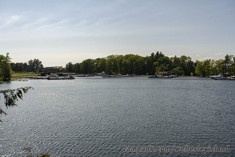 Campsite Photo of Site 77 at Wellesley Island State Park, New York - View from Shoreline