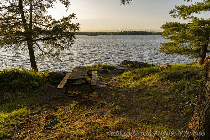 Campsite Photo of Site 19 at Wellesley Island State Park, New York - Cross Site View