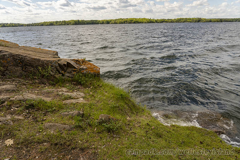 Campsite Photo of Site 19 at Wellesley Island State Park, New York - Shoreline and View