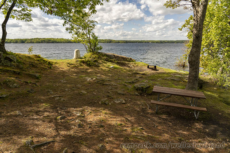 Campsite Photo of Site 19 at Wellesley Island State Park, New York - Cross Site View