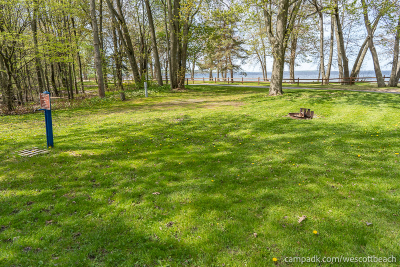 Campsite Photo of Site 123 at Westcott Beach State Park, New York - Cross Site View