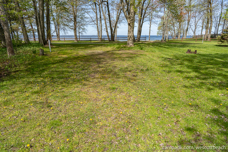 Campsite Photo of Site 123 at Westcott Beach State Park, New York - Cross Site View