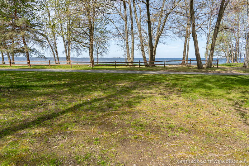 Campsite Photo of Site 123 at Westcott Beach State Park, New York - Looking Back Towards Road