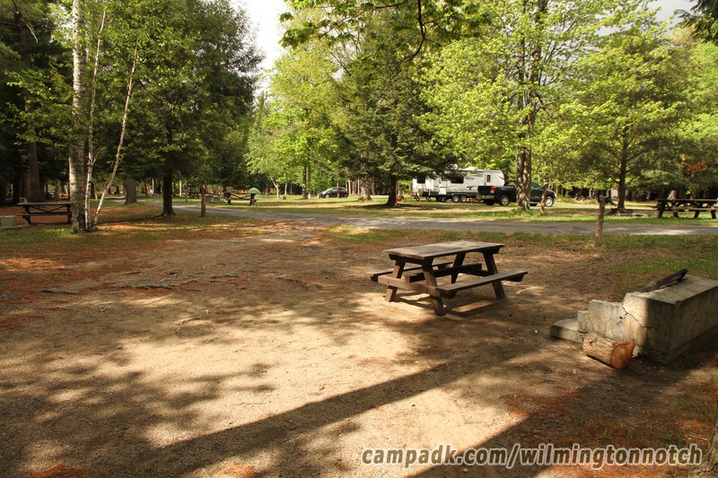 Campsite Photo of Site 11 at Wilmington Notch Campground, New York - Looking Back Towards Road