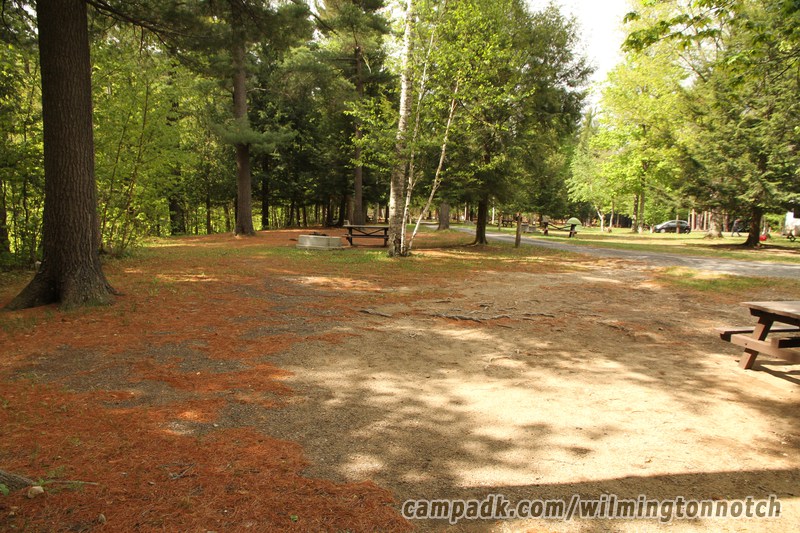 Campsite Photo of Site 11 at Wilmington Notch Campground, New York - Cross Site View