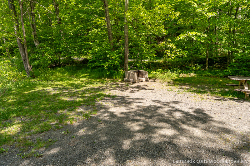 Campsite Photo of Site 6 at Woodland Valley Campground, New York - Cross Site View