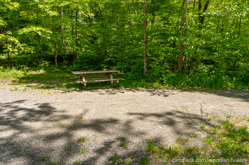 Campsite Photo of Site 6 at Woodland Valley Campground, New York - Cross Site View