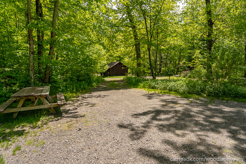 Campsite Photo of Site 6 at Woodland Valley Campground, New York - Looking Back Towards Road