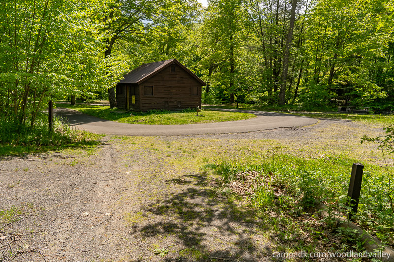 Campsite Photo of Site 6 at Woodland Valley Campground, New York - Looking Back Towards Road