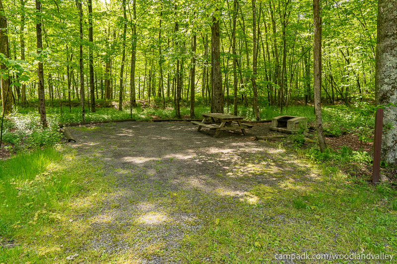 Campsite Photo of Site 22 at Woodland Valley Campground, New York - Looking at Site from Road