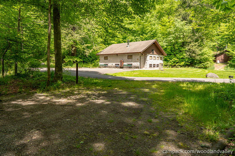 Campsite Photo of Site 22 at Woodland Valley Campground, New York - Looking Back Towards Road
