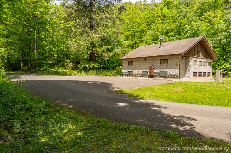 Campsite Photo of Site 22 at Woodland Valley Campground, New York - Looking Back Towards Road